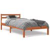 vidaXL S&auml;ngram utan madrass vaxad brun 90x200 cm massiv furu