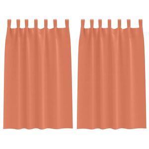 vidaXL M&ouml;rkl&auml;ggningsgardiner med Ringar 2 st Terracotta 175 x 140 cm
