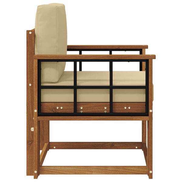 vidaXL Utomhussoffa Massivt akaciatr&auml; och polyester Naturf&auml;rg