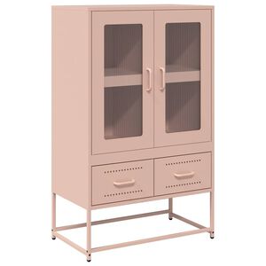 vidaXL Högskåp rosa 68x39x111,5 cm stål