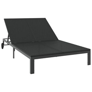 vidaXL Solb&auml;dd 2-person Svart 60 x 200 x 27cm konstrotting
