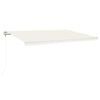 vidaXL Automatisk markis med vindsensor & LED 500x350 cm gr&auml;ddvit