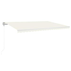 vidaXL Automatisk markis med vindsensor & LED 500x350 cm gr&auml;ddvit