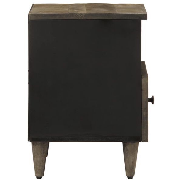 vidaXL S&auml;ngbord 2 st ljusgr&aring; 40x33x46 cm massivt tr&auml; mango