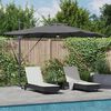 vidaXL Roma Parasol med LED -remsljus Antracit 286 x 285 x 270 cm