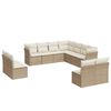 vidaXL Loungegrupp f&ouml;r tr&auml;dg&aring;rden m. dynor 11 delar beige konstrotting