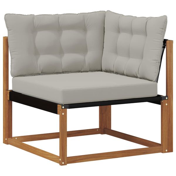 vidaXL Utomhussoffset med kudde 4 pcs Naturlig och Ljus Gr&aring;