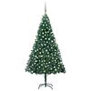 vidaXL Belyst plastgran med kulor gr&ouml;n 150 cm PVC