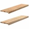 vidaXL F&ouml;nsterb&auml;nkar 2 st obehandlad 100x25x2 cm massiv ek