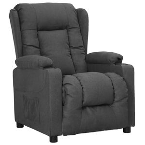 vidaXL Reclinerf&aring;t&ouml;lj m&ouml;rkgr&aring; tyg
