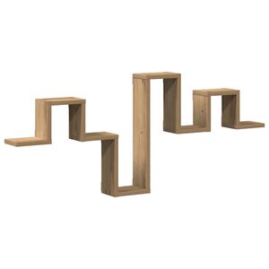 vidaXL V&auml;gg hylla V&auml;ggmonterad Artisan Ek 104.5 x 43 x 10 cm