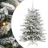 vidaXL Plast Hingad Julgran med LED -remsljus Vit 150 cm PE och PVC