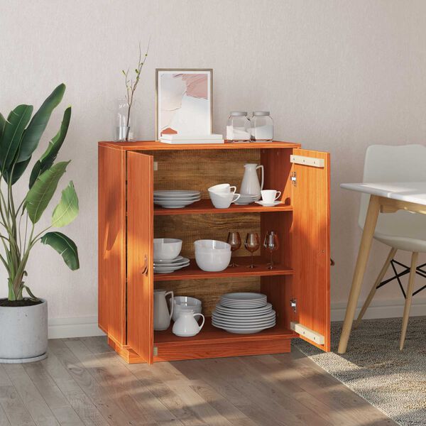 vidaXL Sideboard VaxBrun 65,5 x 40 x 75 cm Massivt furu