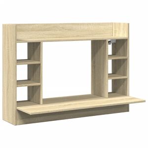 vidaXL V&auml;ggmonterat skrivbord sonoma-ek 105x48x75 cm konstruerat tr&auml;