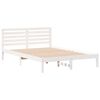 vidaXL Sängram med huvudgavel Vit 140 x 220 cm Massiv furu