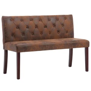 vidaXL B&auml;nk 120 cm konstmocka brun