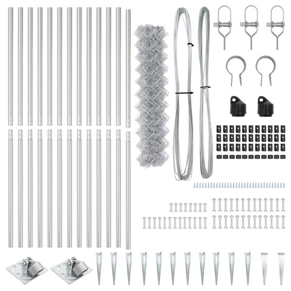 vidaXL St&auml;ngselstolpe Silver 25 x 1,2 m (60 x 60 mm n&auml;t) St&aring;l