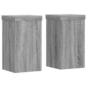 vidaXL V&auml;xtst&auml;ll 2 st gr&aring; sonoma 10x10x18 cm konstruerat tr&auml;