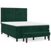 vidaXL Rams&auml;ng med madrass m&ouml;rkgr&ouml;n 140x190 cm sammet