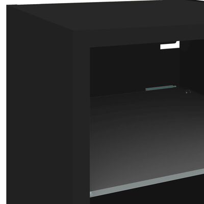 vidaXL Tv-bänk 8 delar LED svart konstruerat trä
