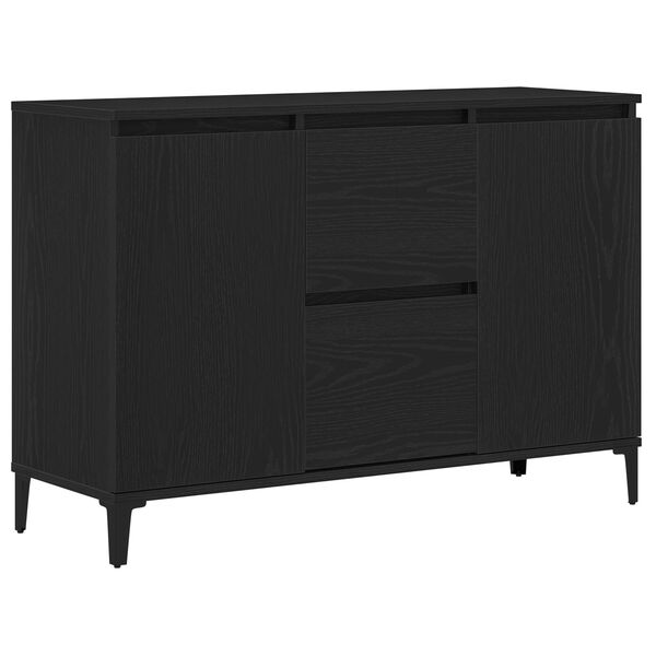 vidaXL Sideboard med låda Svart Ek 104 x 35 x 70 cm Konstruerat trä