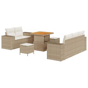 vidaXL Tr&auml;dg&aring;rdsoffset 8 pcs Beige konstrotting