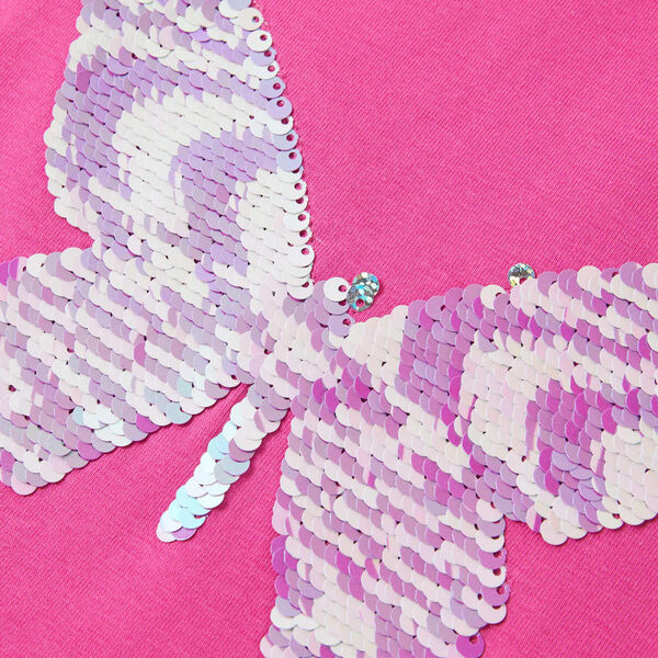 T-shirt med formade &auml;rmar f&ouml;r barn m&ouml;rkrosa 104