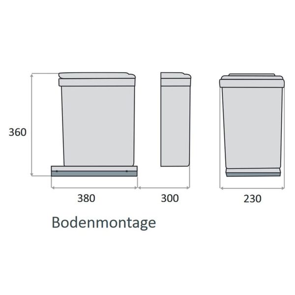 eyckhaus K&auml;llsortering f&ouml;r sk&aring;p utdragbar 2x7,5 L gr&aring;/silver