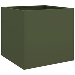 vidaXL Odlingsl&aring;da olivgr&ouml;n 49x47x46 cm kallvalsat st&aring;l