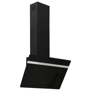 vidaXL K&ouml;ksfl&auml;kt 60 cm st&aring;l och h&auml;rdat glas svart