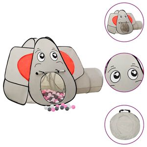 vidaXL Lekt&auml;lt elefant gr&aring; med 250 bollar 174x86x101 cm