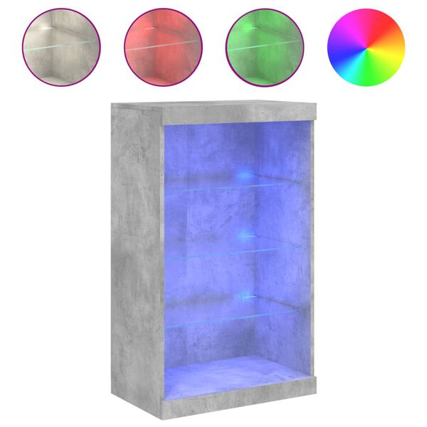 vidaXL Sk&auml;nk med LED-belysning betonggr&aring; 60,5x37x100 cm