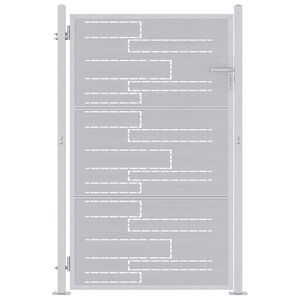 vidaXL Tr&auml;dg&aring;rdsgrind 85 x 120 cm Rostfritt st&aring;l Silver L&aring;sbar