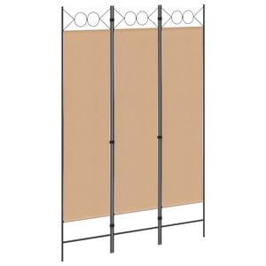 vidaXL 3-panelers rumsk&auml;rm Beige 120 x 180 cm Tyg