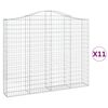 vidaXL Gabioner b&aring;gformade 11 st 200x30x160/180 cm galvaniserat j&auml;rn