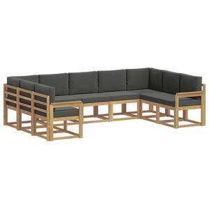 vidaXL Utomhussoffset 9 st Vit och antracit