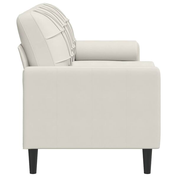 vidaXL 3-sitssoffa med prydnadskuddar gräddvit 180 cm sammet