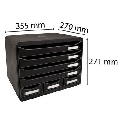 Exacompta Dokumentfack set Store-Box med 7 lådor glansig svart