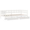 vidaXL Dagbädd med lådor vit 90x200 cm massiv furu