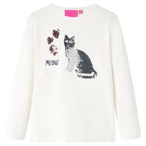 T-shirt med l&aring;nga &auml;rmar f&ouml;r barn ecru 104