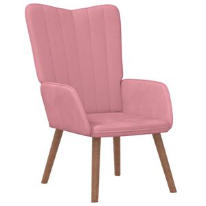 vidaXL Vilstol rosa sammet