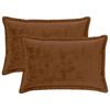 vidaXL Kudd&ouml;verdrag 2 st HOUTEN Ljusbrun 50 x 80 cm Flanell
