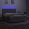 vidaXL Rams&auml;ng med madrass & LED taupe 180x200 cm tyg