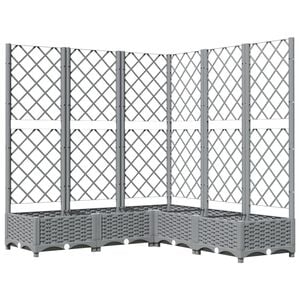 vidaXL Odlingsl&aring;da med spalj&eacute; ljusgr&aring; 120x120x121,5 cm PP