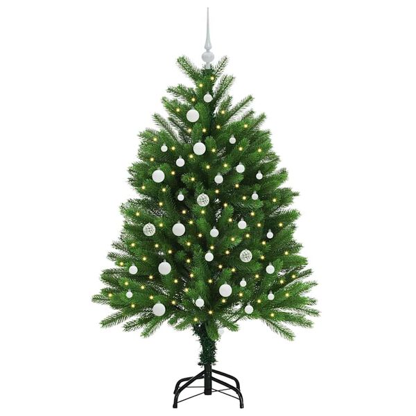 vidaXL Julgran med 150 LED-lampor med stativ Gr&ouml;n 120 cm PE