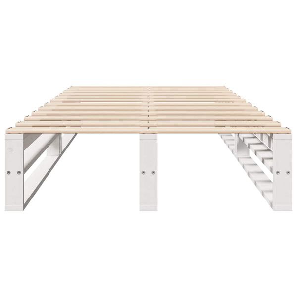 vidaXL Sängram utan madrass vit 75x190 cm massiv furu