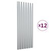 vidaXL Takpl&aring;t 12 st pulverlackerat st&aring;l silver 100x36 cm