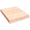 vidaXL B&auml;nkskiva f&ouml;r badrum 40x50x(2-6) cm obehandlat massivt tr&auml;