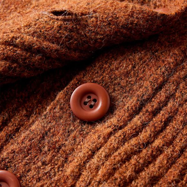 Stickad kofta f&ouml;r barn konjaksbrun 92