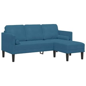 vidaXL Soffset med kudde Bl&aring; Polyester
